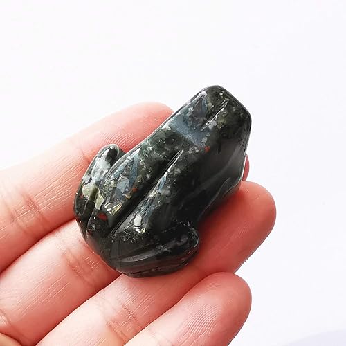 Miniatura 8 de 1 pieza de cristales de rana de obsidiana negra natural y figuras de piedra curativa, 1.5 pulgadas talladas a mano con bolsillo para decoración de