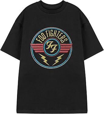 Foo Fighters Mens T-Shirt | Lightning Black Short Sleeved | Graphic Tee for Music Fans | Rock Band Official Merchandise