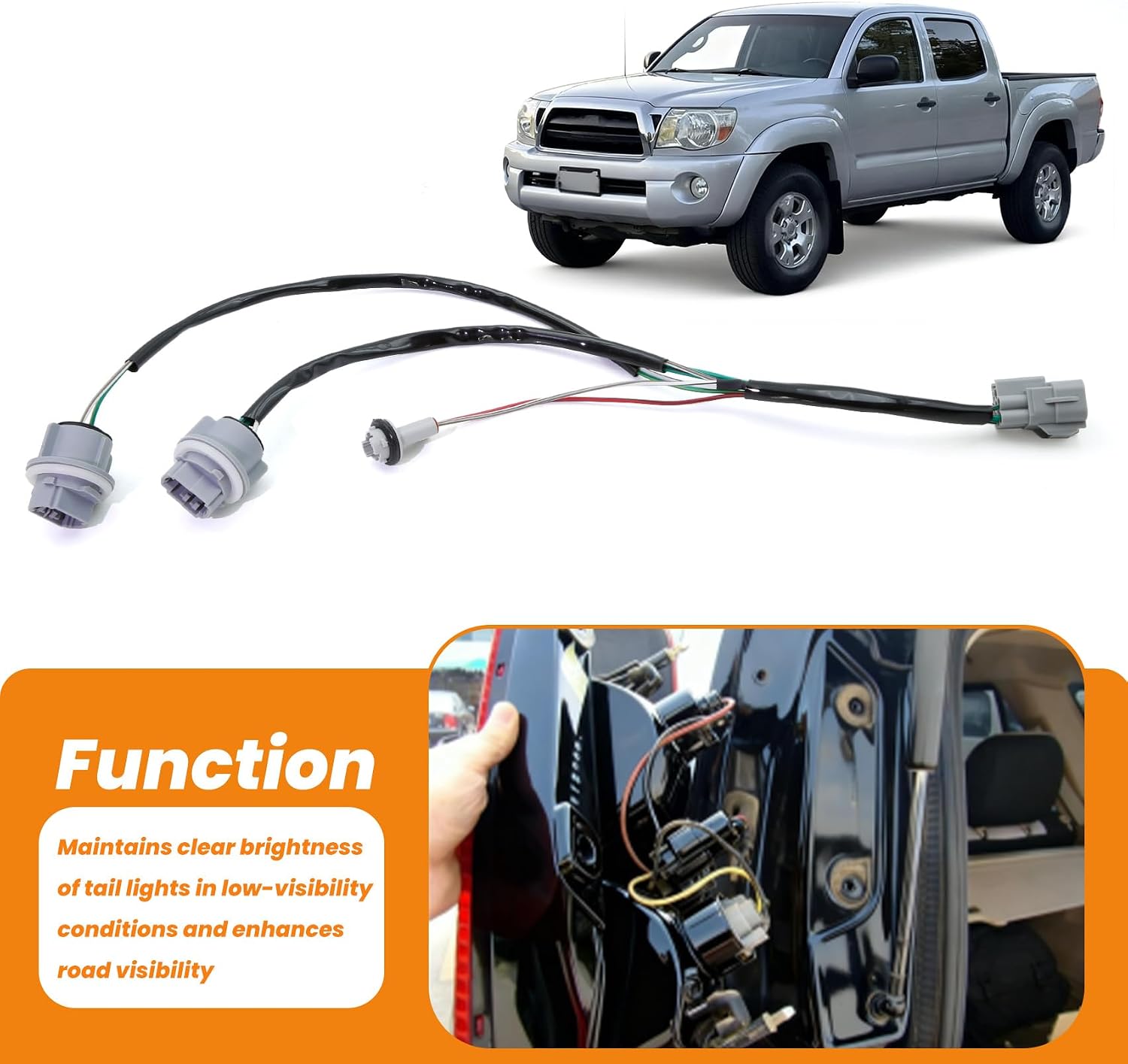 Tail Light Wiring Harness Fit for Toyota Tundra 2000 2001 2002 2003 2004, Rear Right Side Tail Lamp Light Socket Harness Socket & Wire Replace 81555-0C010