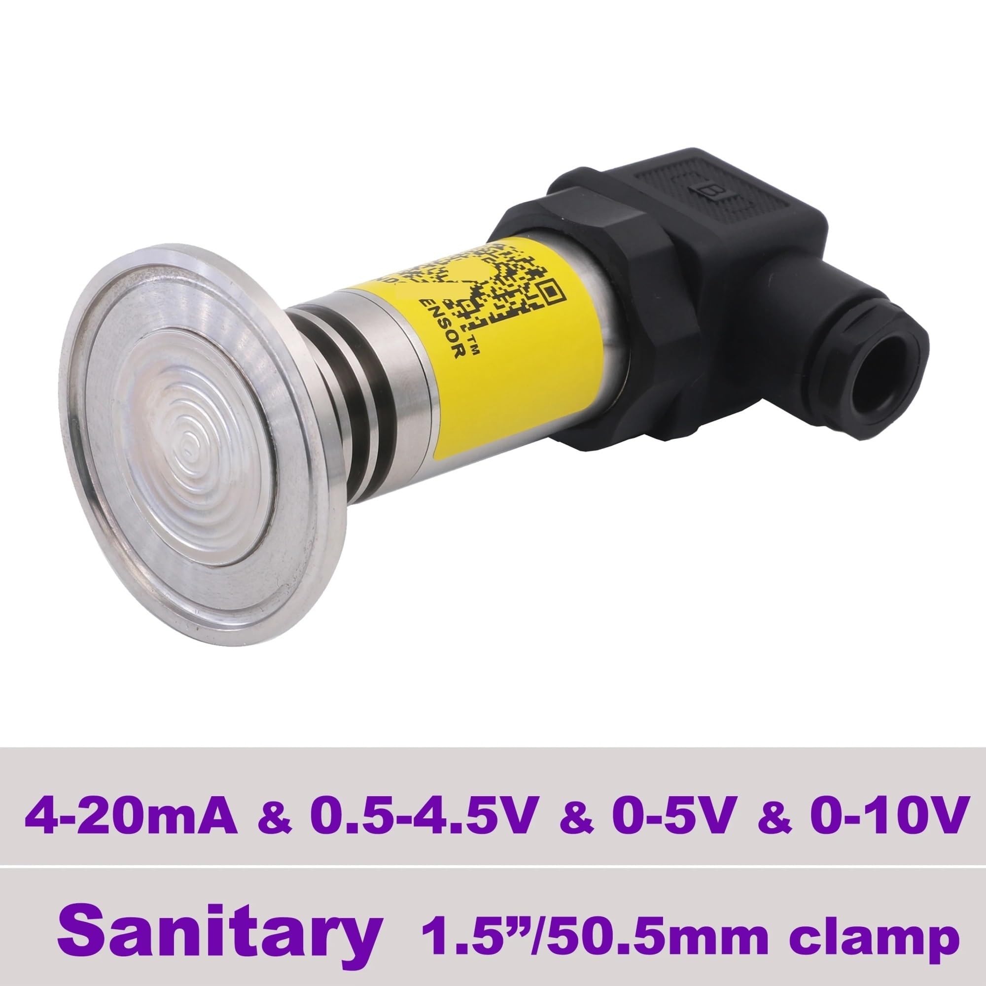 Transmisor de presión sanitario 10bar 1,5 in abrazadera | 0,5 4,5 V 4 20 mA 0-5 V 0-10 V señal 5 V 12 V 24 V 100 350 mbar 25 bar calibre 4 mpa(4 to 20mA signal,25bar gauge)