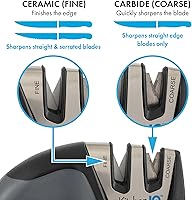 Vista 6 de KitchenIQ 50009 Afilador de Cuchillos de 2 Etapas, Negro