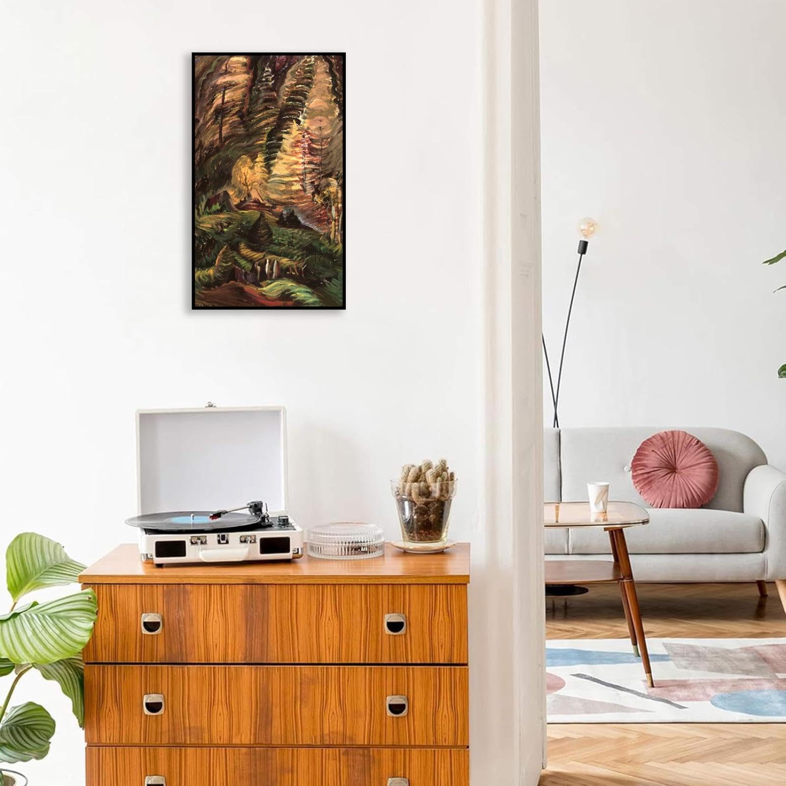 Hau3sh3a Emily Carr Impresión en Lienzo Algo sin nombre poster cuadros famosos Reproducción en Lienzo abstracto paisaje Cuadros Decoracion Salon Modernos80x50cm(31x20in) Marco negro