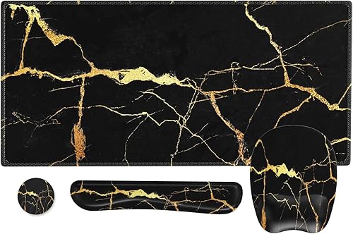 Anyshock Alfombrilla de escritorio, alfombrilla de mouse para juegos con reposamuñecas, reposamuñecas para teclado, almohadilla de escritorio