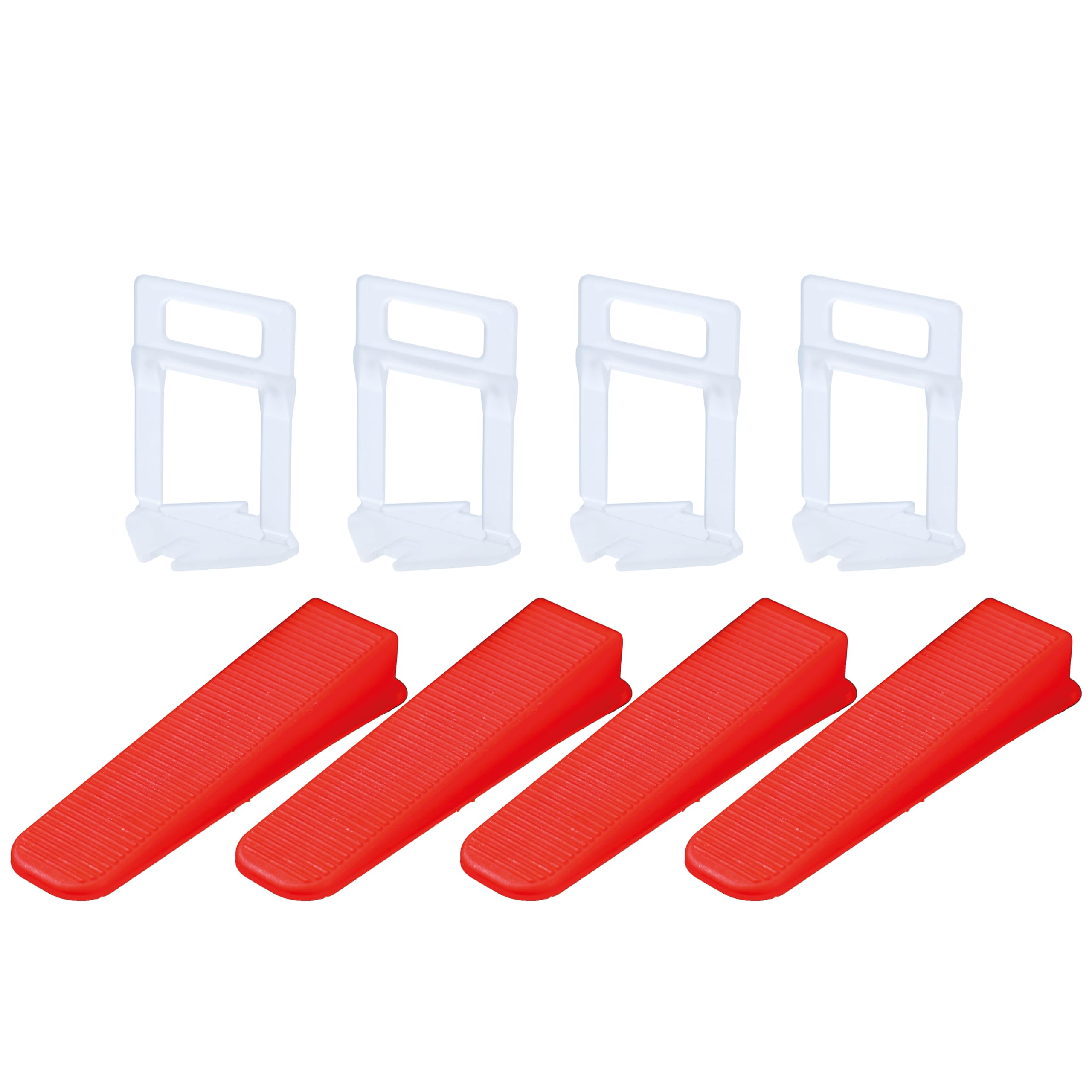 TOPWAY 400PCs Pack Tile Leveling System 2mm, 300PCs Tile Levelers Spacers Clips + 100PCs Reusable Tile Leveling Wedges, 30mm Height, for Building Walls Floors Ceramic Installation