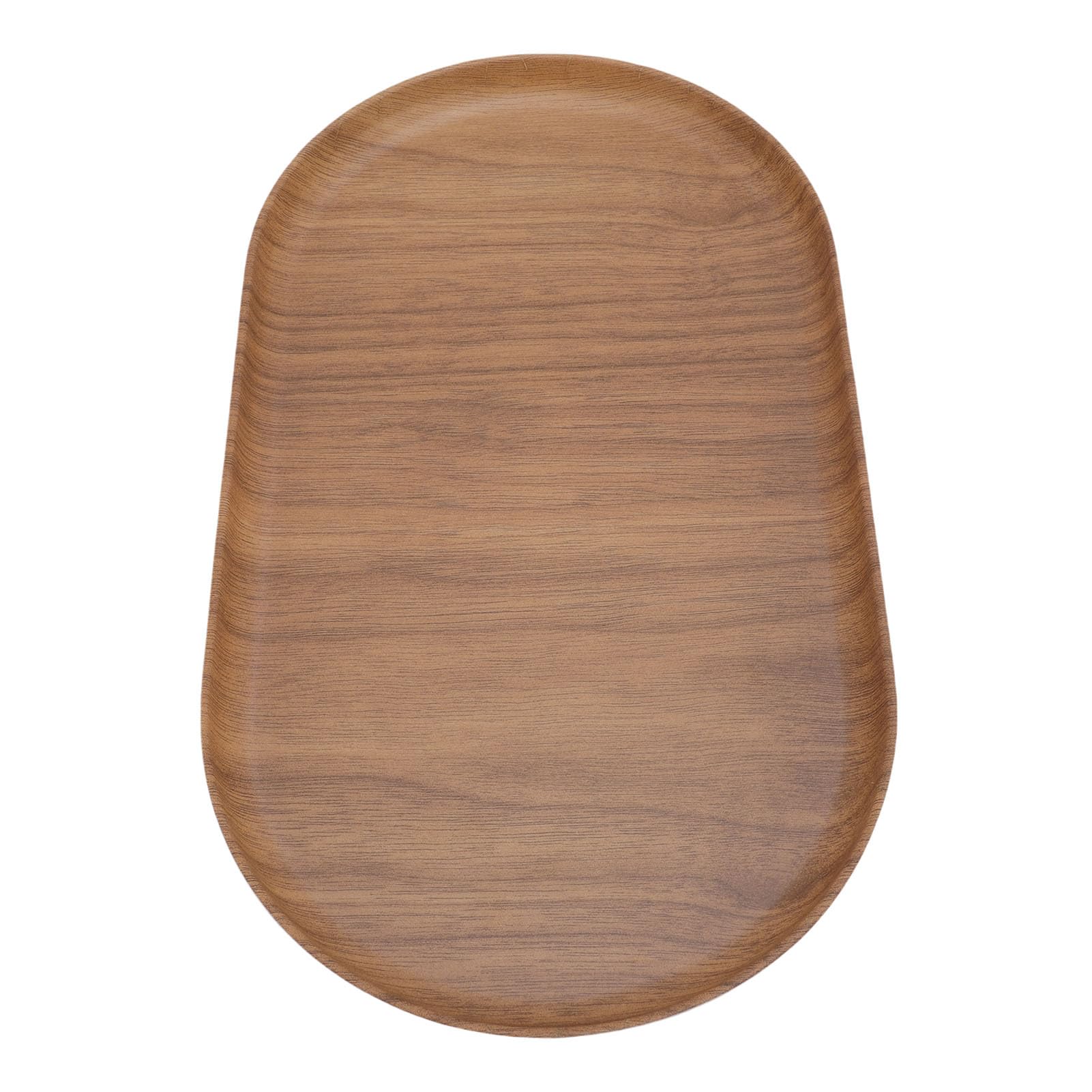Vassoio da portata in melamina con venature del legno, antiscivolo, lucido, ideale per colazione, tè, caffè, feste, facile da pulire, perfetto accessorio decorativo per la casa