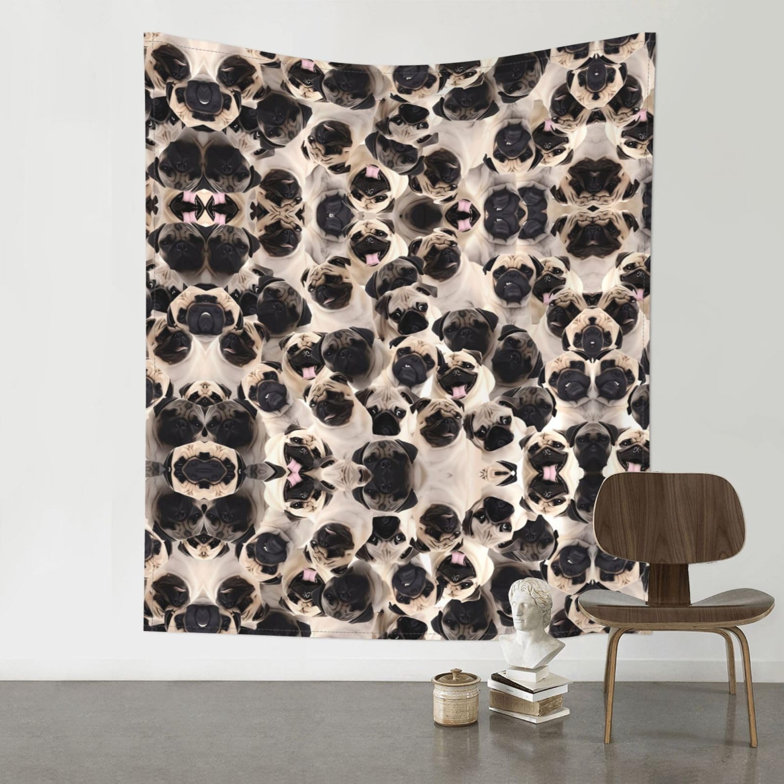 HJFCZH DOG Prints Wall Tapestry 60x51in – Boho Decor Throw for Bedroom, Dorm, Beach Cover & Picnic Blanket
