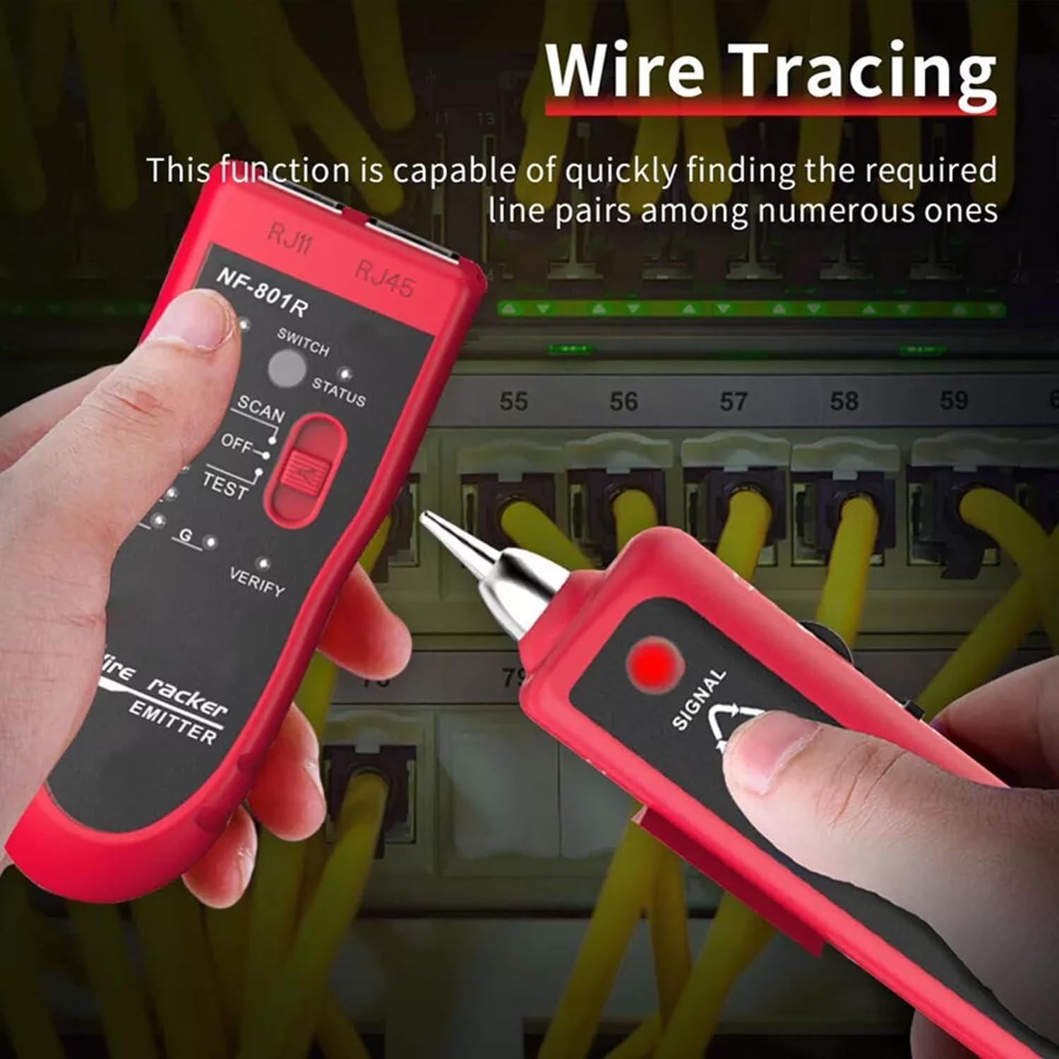 FEDUS LAN TESTER with Wire Tracker, LAN Net work Cable Tracer, Cable Tracker Line Finder, RJ11 RJ45 Line Finder Cable Tester for Network Ethernet cable,Phone Telephone Line Continuity Checking 2