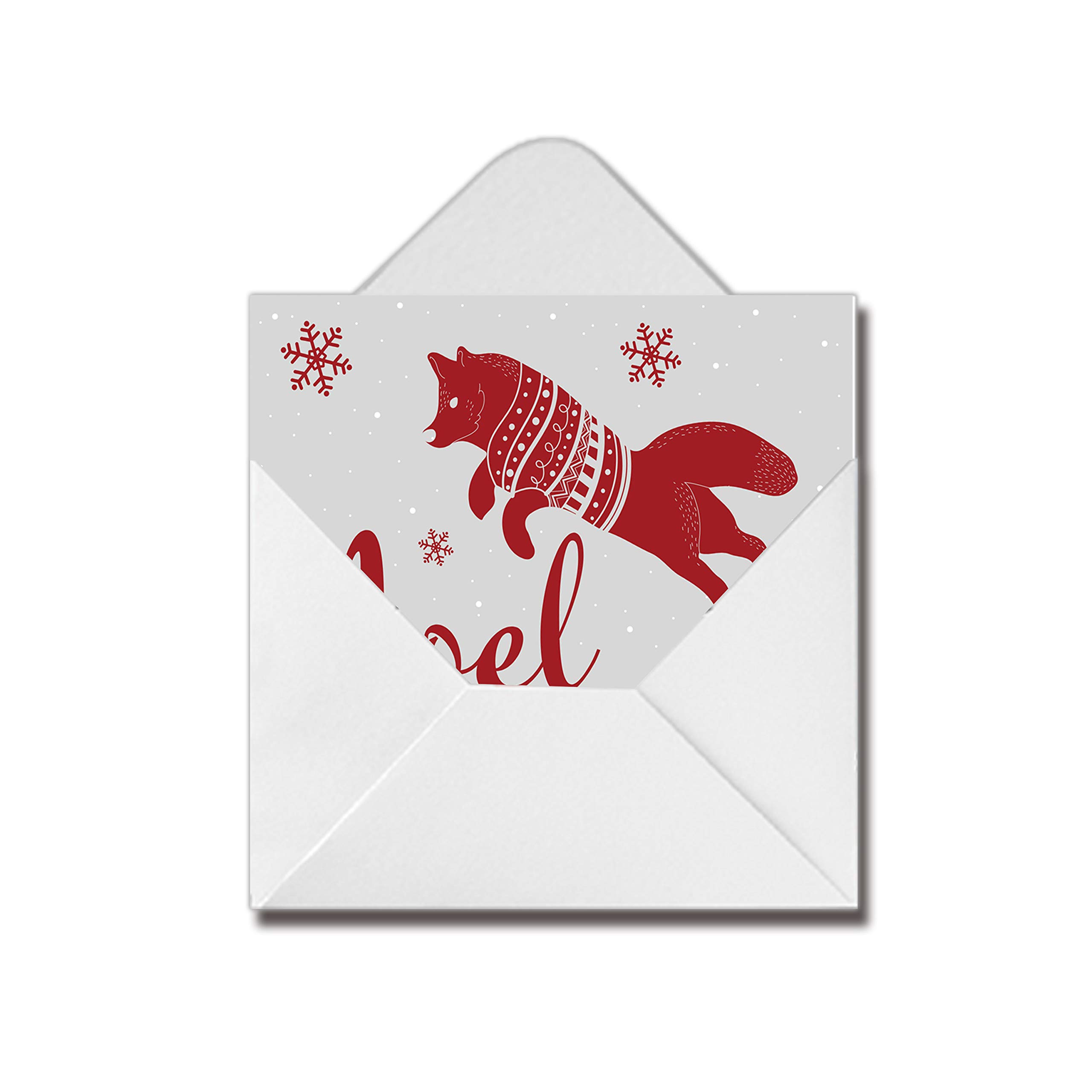 50 Cartes De Noël Avec Enveloppes – Motifs Animaux Hivernaux – Pour Famille, Amis, Collègues - 5