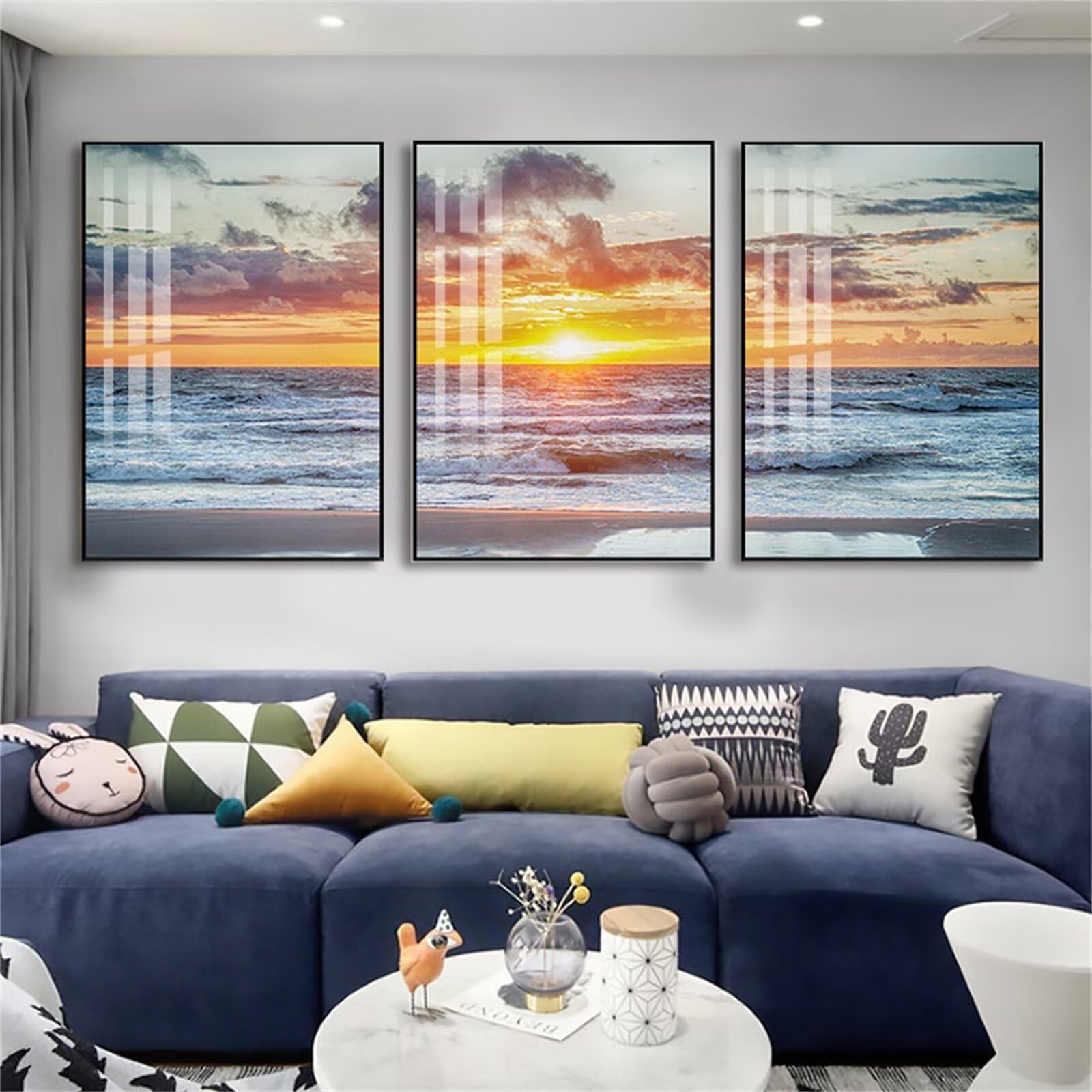 Diamond Painting Vagues l'Aube kit complet 3D avec 3 toiles de broderie diamant adulte 30x55cm