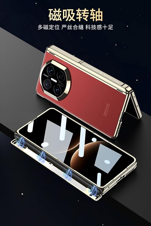 Precise Camera Cutout with Integrated Case & Screen Protector Foldable Stand for Huawei Mate X7 Black