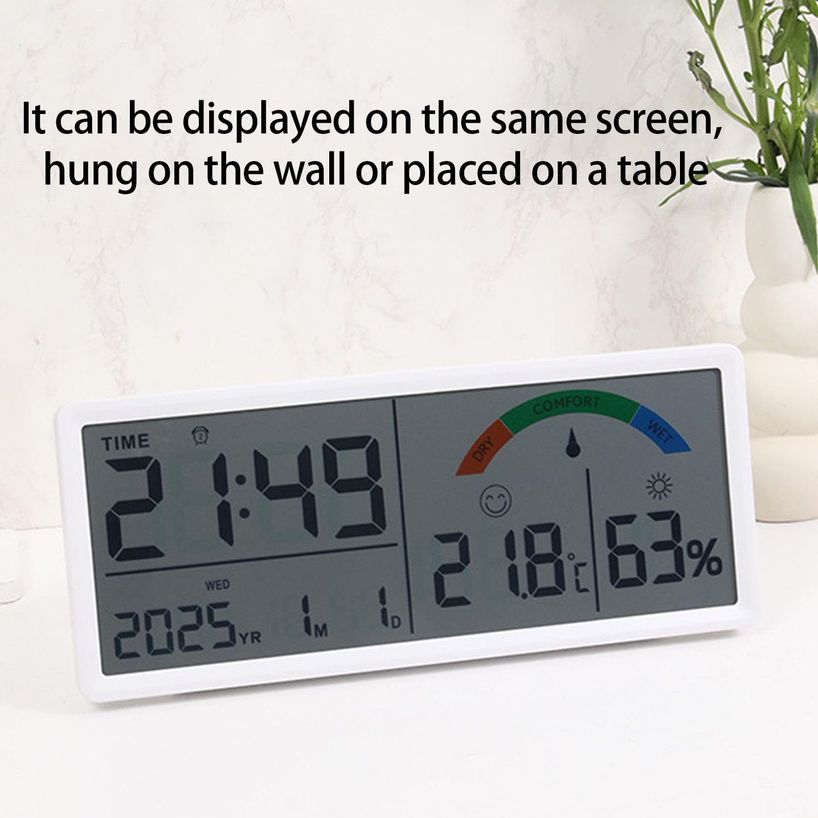 Orologio Elettronico Multifunzionale Monitoraggio della Temperatura Interno Setup Easy Batteria A Funzionamento con 2 Allarme E Snooze Display Grandi Dimensioni per Anziani Facile Leggibilità