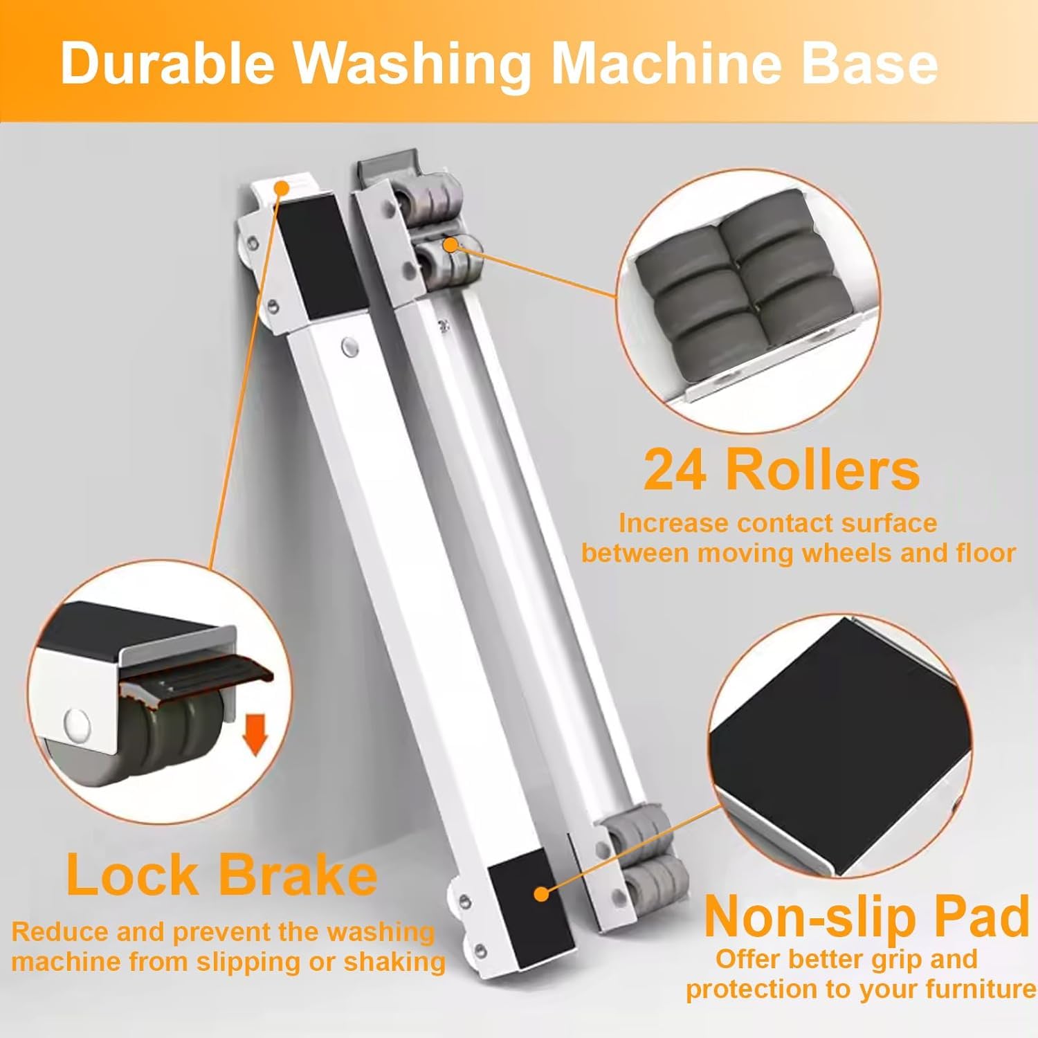 2Pcs Extendable Appliance movers Telescopic Appliance rollers Universal Appliance Dolly Roller for Furniture Washing Machine Tumble Dryers Dishwasher Cookers Fridge Refrigerator... - Image 6