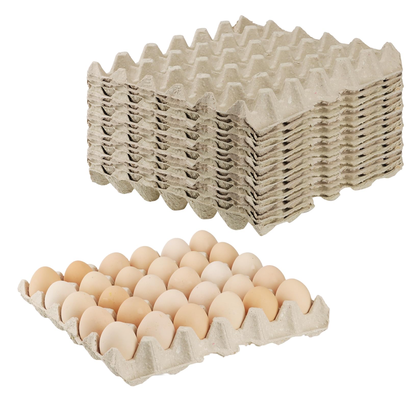 24 Stück Eierkartons 30er Pappe, 30x30cm Eierbehälter, Papierzellstoff Eierschachtel 30er Pappe, Eierpappe Eier Behälter, Eierablagen für 30 Eier Küche Kühlschrank Farm