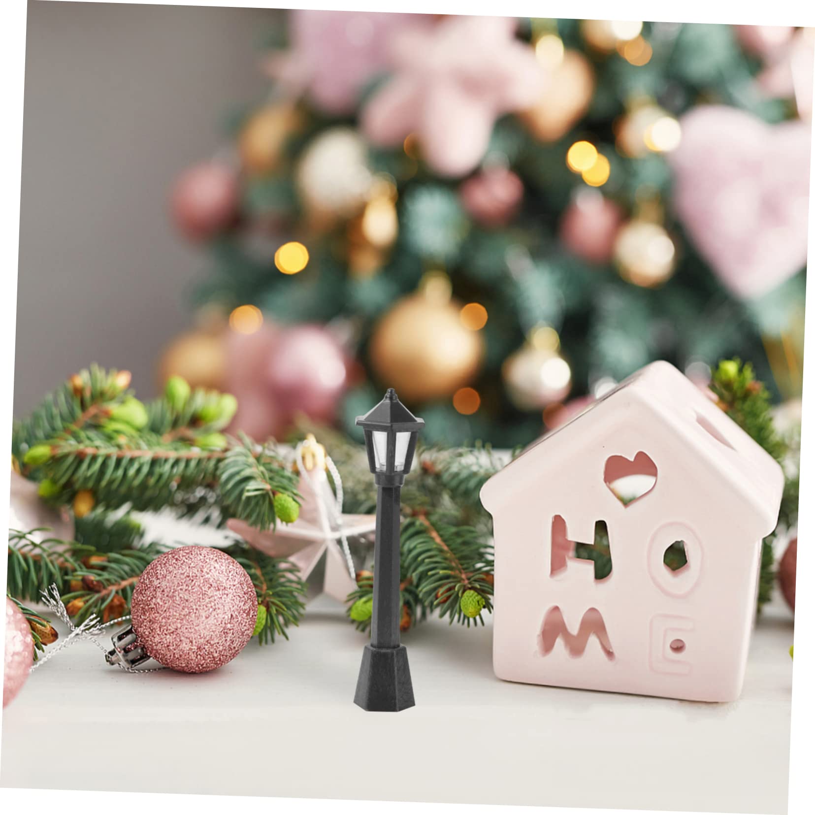 CORHAD 2sets Resin Micro Landscape Miniature Street Light Lamp Model for Doll House Decoration 10pcs*2