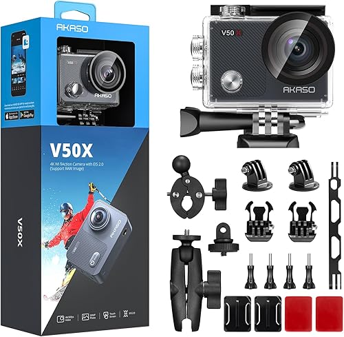 AKASO Paquete de kit de cámara de acción y motocicleta V50X