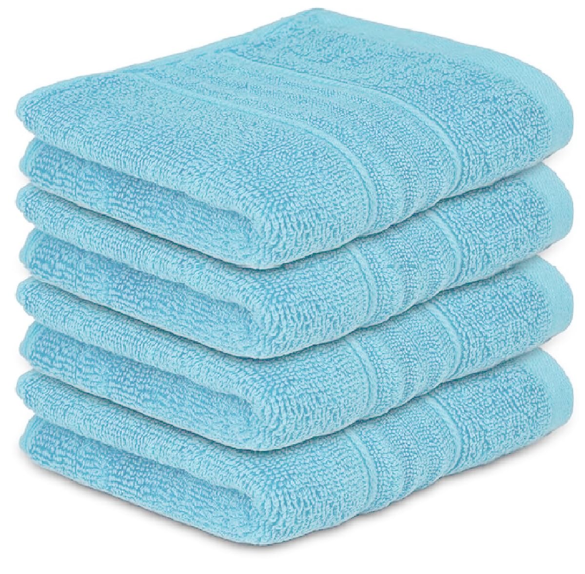 Opel tex 4 Pack Face Cloth Towels Set 30x30cm 100% Egyptian Cotton Soft Flannels Set Quick Absorbent Washcloth Spa Makeup Remover Golf Hand Wash Towels 500-GSM (Sky Blue)