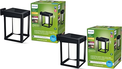 Miniatura 8 de PHILIPS Luz solar LED ultra eficiente para exteriores, forma de cilindro, sensor de movimiento, metal duradero de alta calidad, resistente a todo