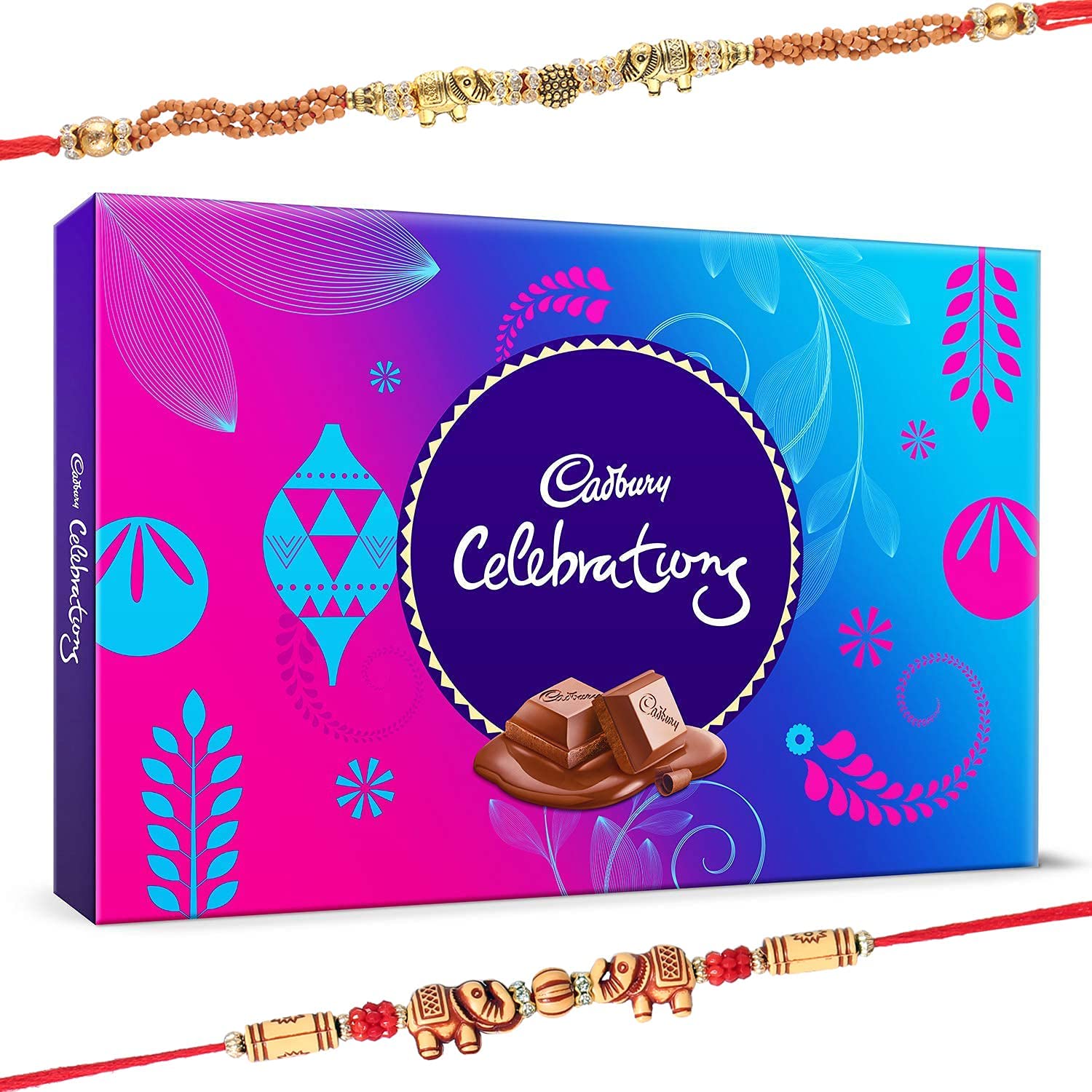 Astonished Retail Cadbury Celebration Pack with Set of 2 Rakhi | Cadbury Chocolate Hamper with Rakhi Gift | Rakhi Chocolate for Brother | 013 (B09BKPD8GM) Amazon Price History, Amazon Price Tracker