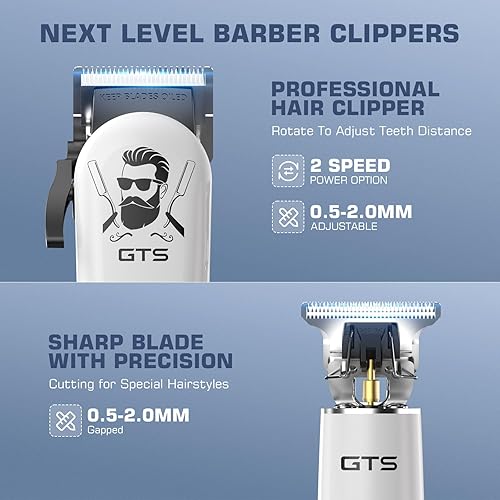Miniatura 2 de GTSPro Hair Clippers for Men, Clippers and Trimmers Set, Barber Clippers, Electric Hair Trimmer with Box, Gifts for Men White