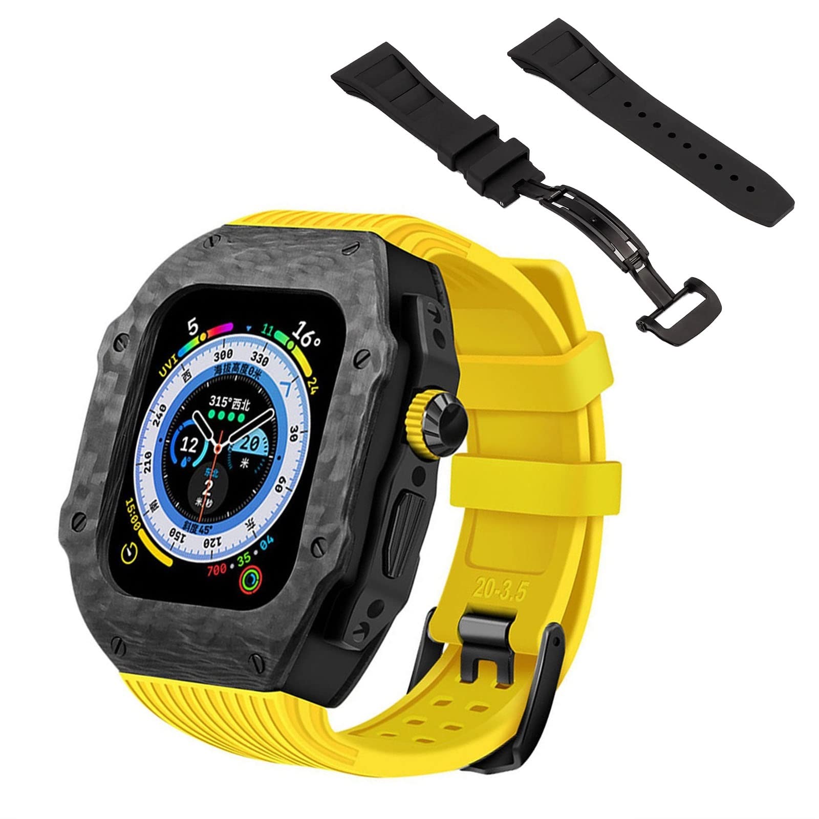 アップルウォッチ  Ultra 49mm用ケースカーボンファイバー カスタム Apple Watch apple watch アップルウォッチ ULTRA ウルトラ 49mm