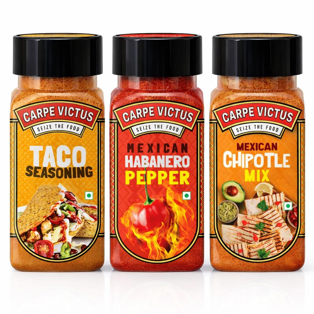 Mexican Spice Combo (Pack of 3, 100 g Each) | Taco, Habanero & Chipotle Mix | Mexican-Style Seasonings for Tacos, Burritos & Wraps