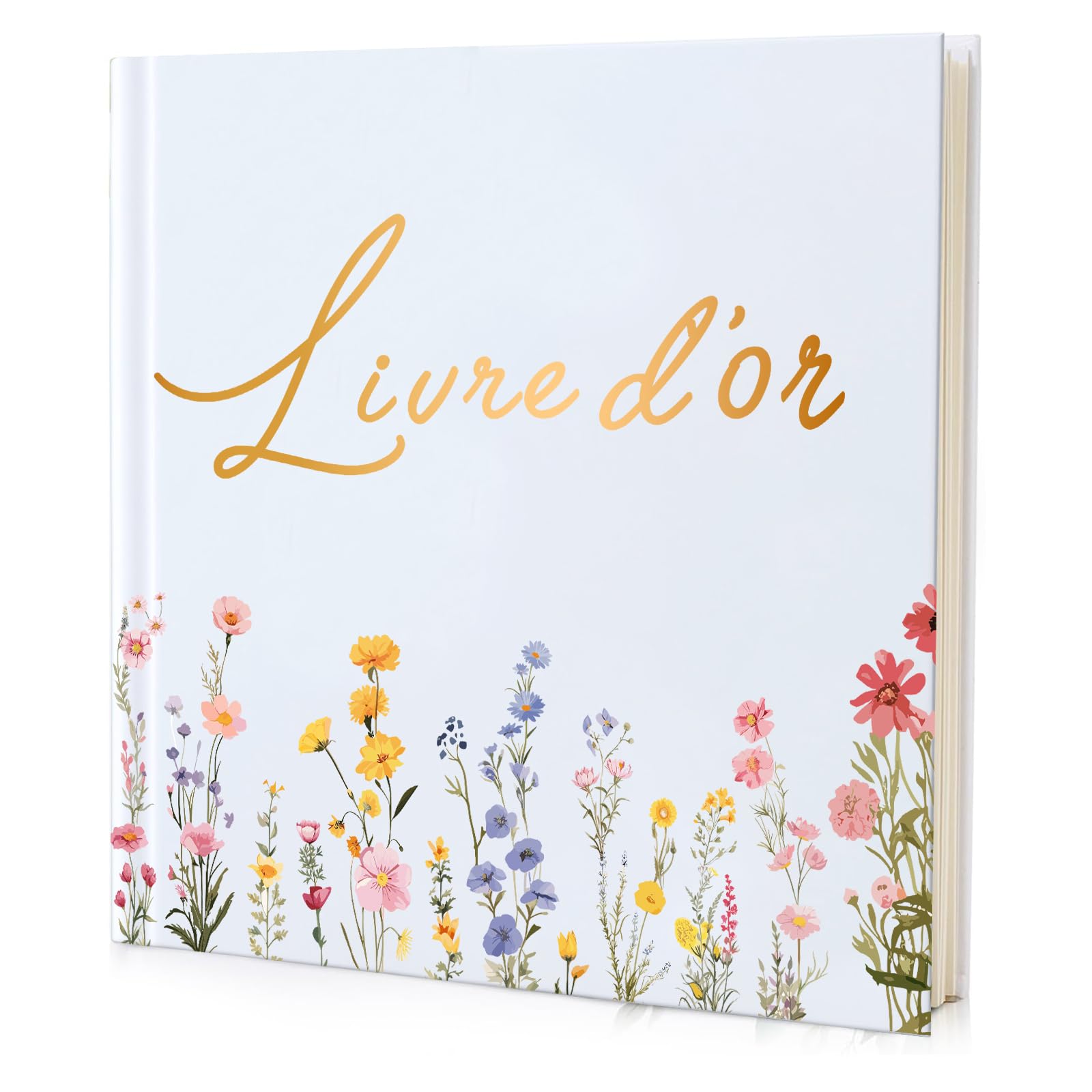 Livre d'Or Mariage Élégant | 60 Pages Couverture Rigide | Livre d'or Vintage Vierge pour Anniversaire, Baptême & Cérémonie | Papier Haut de Gamme pour Vœux et Souvenirs