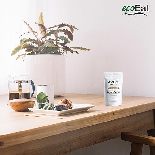 Miniatura 5 de ecoEat Gusanos de bambú comestibles, bolsa de gusanos de 0.39oz, alimento comestible para gusanos de insectos, regalos de bocadillos