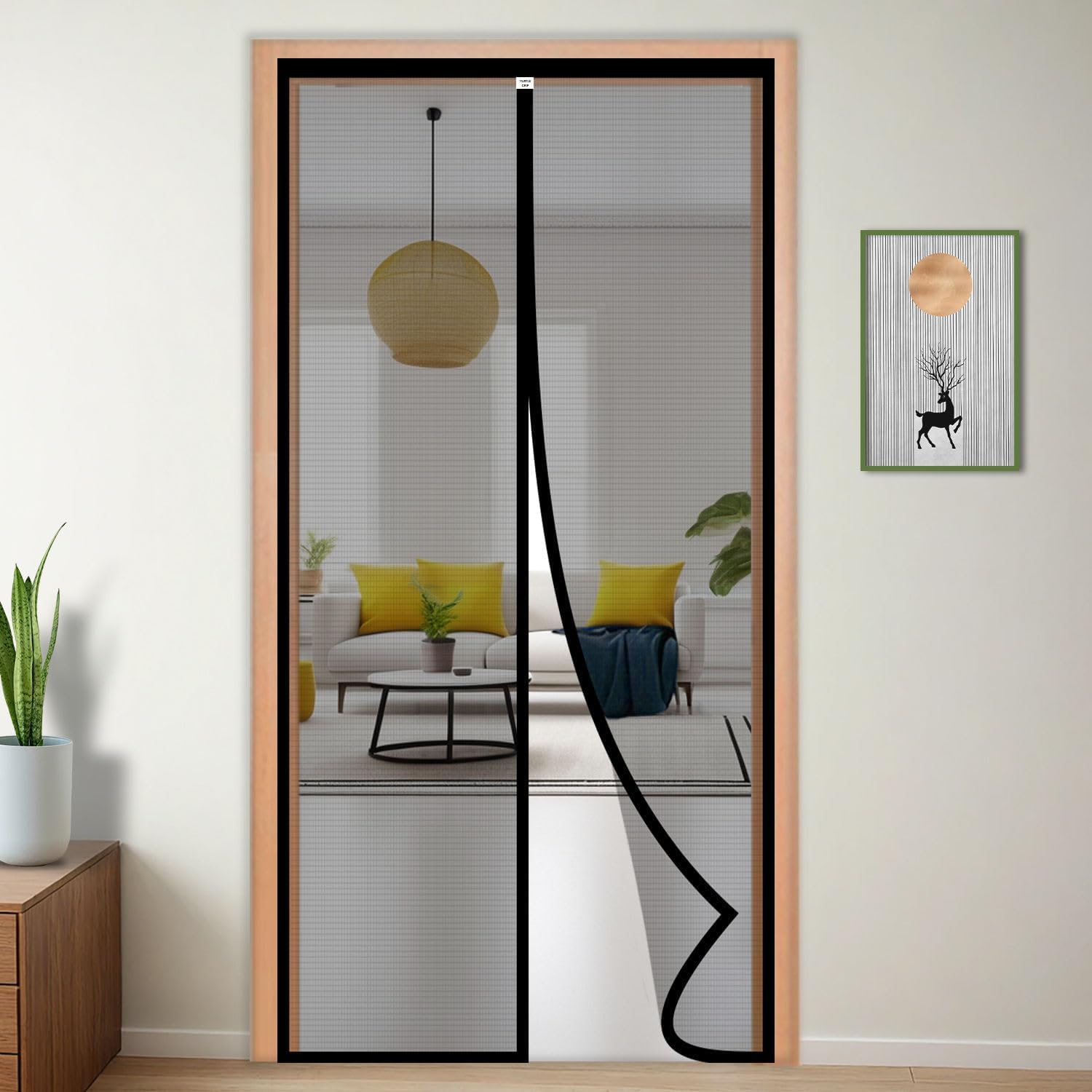 Polyester Full‑Frame Door Mosquito Net with Hook & Loop – Insect Screen for Main, Kitchen, Bedroom & Balcony Doors