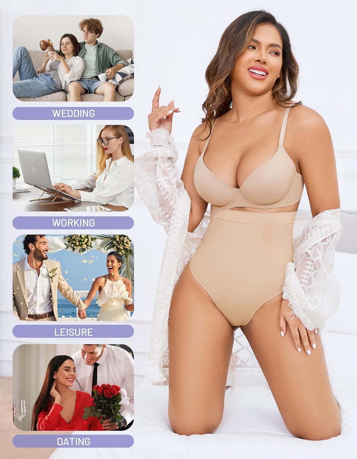 YADIFEN Tummy Control Thong Shapewear for Women High Waist Body Shaper Briefs Seamless Thong Shapewear for Women - Image 5