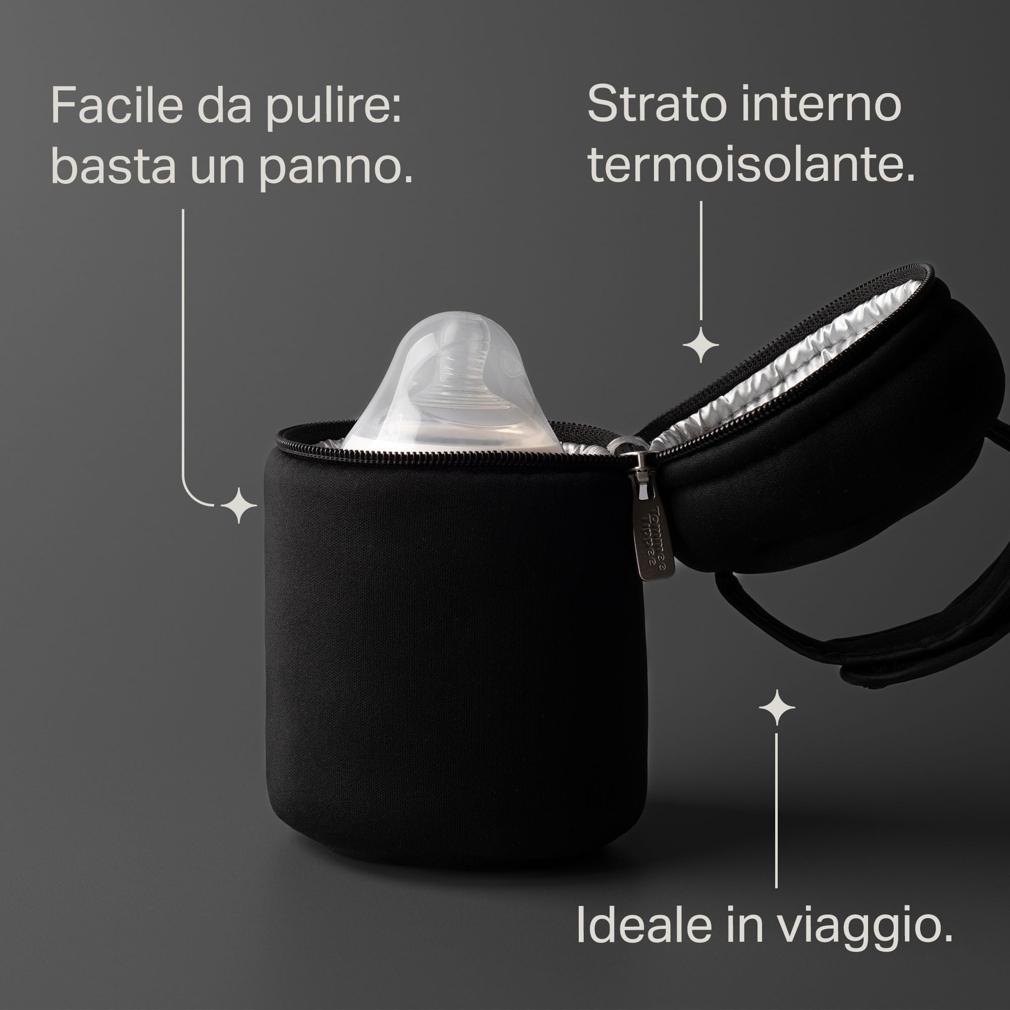 Tommee Tippee Portabiberon termici per biberon Natural Start, confezione da 2, portatili e leggeri, mantengono l’acqua calda o fredda, con cinghia regolabile