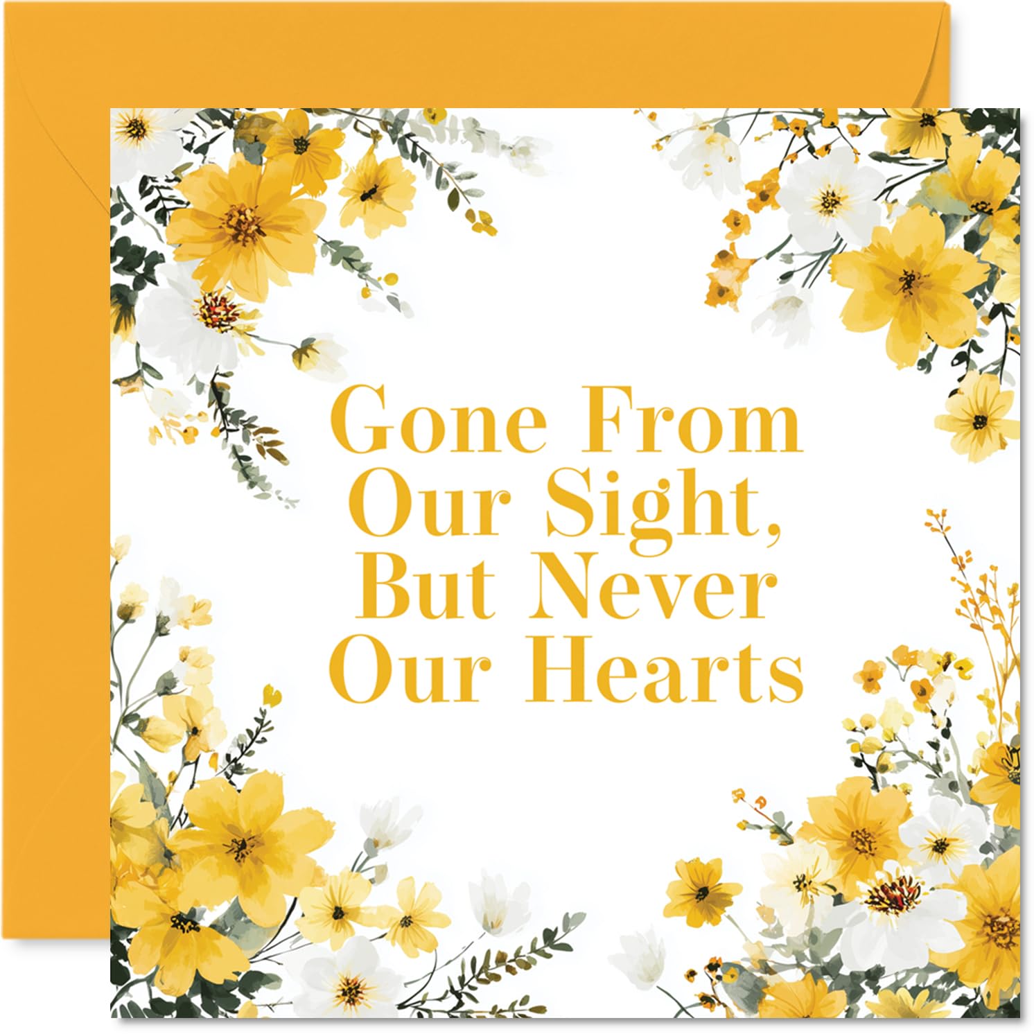 Comforting Sympathy Card - A Gentle Touch for Difficult Times - 145mm Square, Envelope Included
