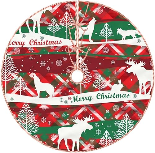 Miniatura 9 de Falda de árbol de Navidad, lindo muñeco de nieve con simples decoraciones botánicas blancas de Navidad, para fiestas de vacaciones, decoración de