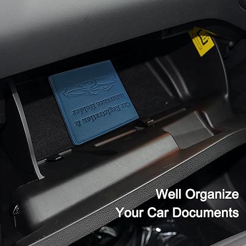 Miniatura 7 de Soporte para registro y seguro de automóvil, de piel sintética de alta calidad, organizador de automóvil, para hombres y mujeres, cartera