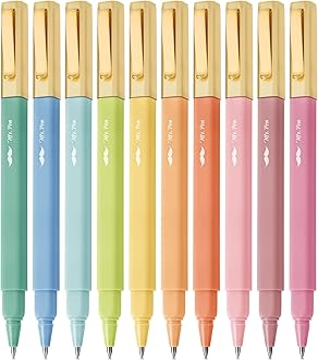 Mr. Pen - Aesthetic Ballpoint Pens, Assorted Colors, Fast Dry No Smear & No Bleed Through, 0.7mm Fine Tip Pens (10 Pack)