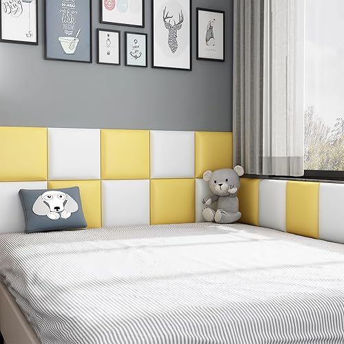 Vista 16 de Wall Padding for Kids with Autism, 11.8” X 11.8” Peel and Stick Headboard Upholstered Wall Panels, Nursery Decor Wall Padded, 3D Wall Stickers for