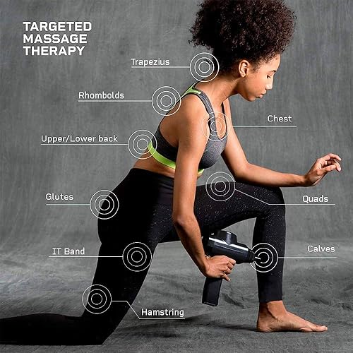 Miniatura 4 de LifePro Fitness Sonic - Pistola de masaje de percusión de mano, masajeador de tejido profundo para dolor muscular y rigidez (azul) + serie Signature