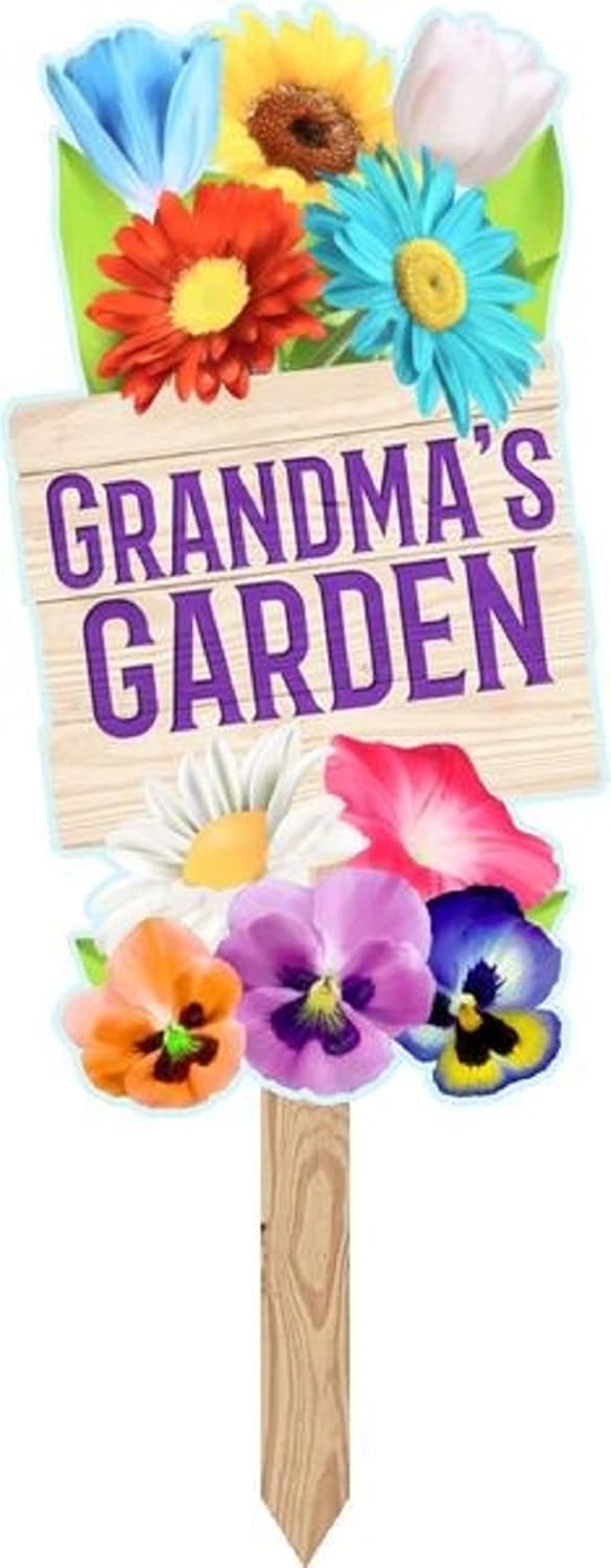 Spoontiques – Yard Signs – Grandma's Garden Sign - Garden Décor - Decorative Sign for Lawn and Yard - Multicolored