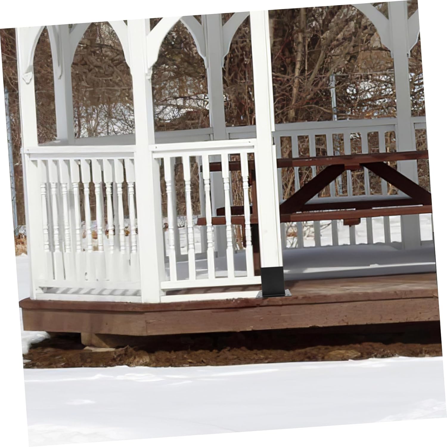 BESPORTBLE 1set Mailbox Post Base Protector Metal Deck Railing Base for Deck Posts Lightweight Easy Installation for Mailbox Fence Use