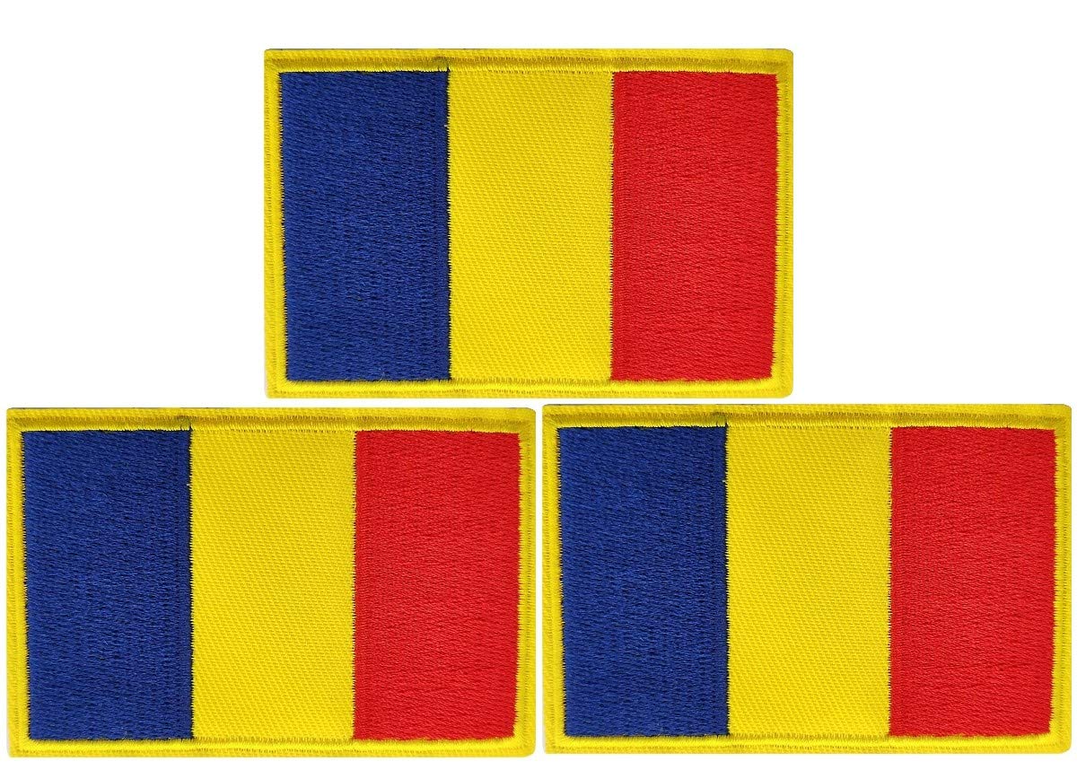 JAVD 3Pack Romania Flag Patch Romanian Flags Patchs, Romania Tactical Flag Embroidery Patch with, for Hats, Tactical Bags, Jackets, Clothes Patch Team Military Patch