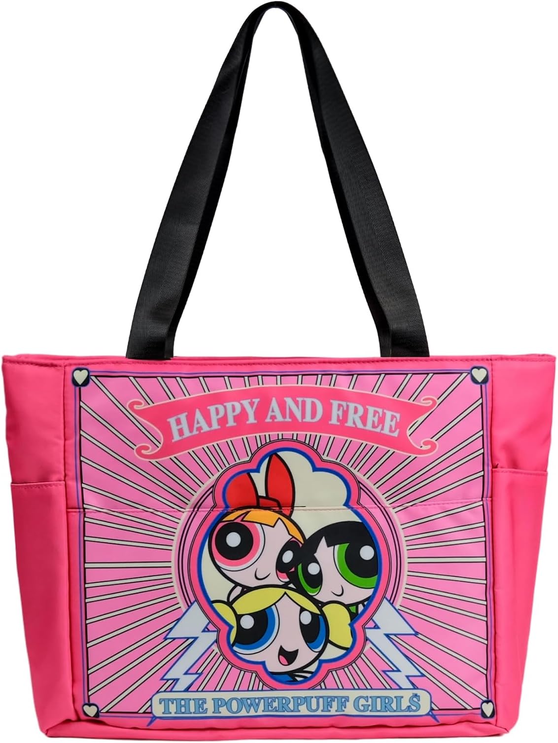 The Powerpuff Girls Laptop Tote Bag, Water-Resistant Work Bag for Women, Fits 15.6 Inch Laptop, Large Travel Tote