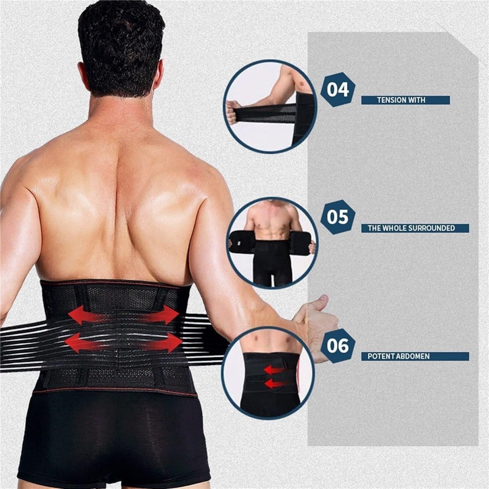 Faja Lumbar Faja Lumbar Correctora De Postura para La Espalda Baja, Alivio De La Descompresión Lumbar, Hernia Cinturón Apoyo Lumbar(Beige,XL)