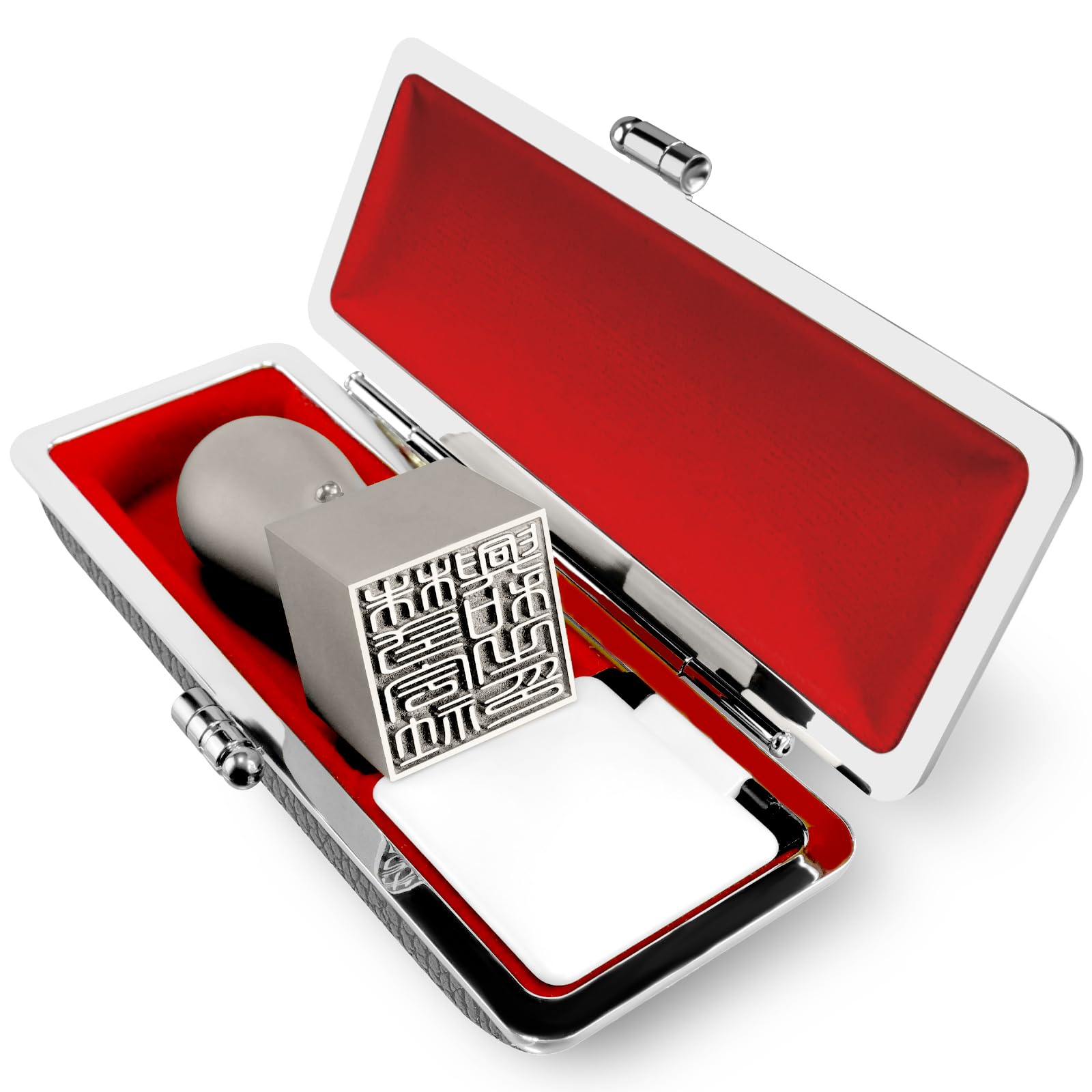 Amazon.co.jp: 三合 法人印鑑 角印 印鑑ケース付き チタン天角印鑑