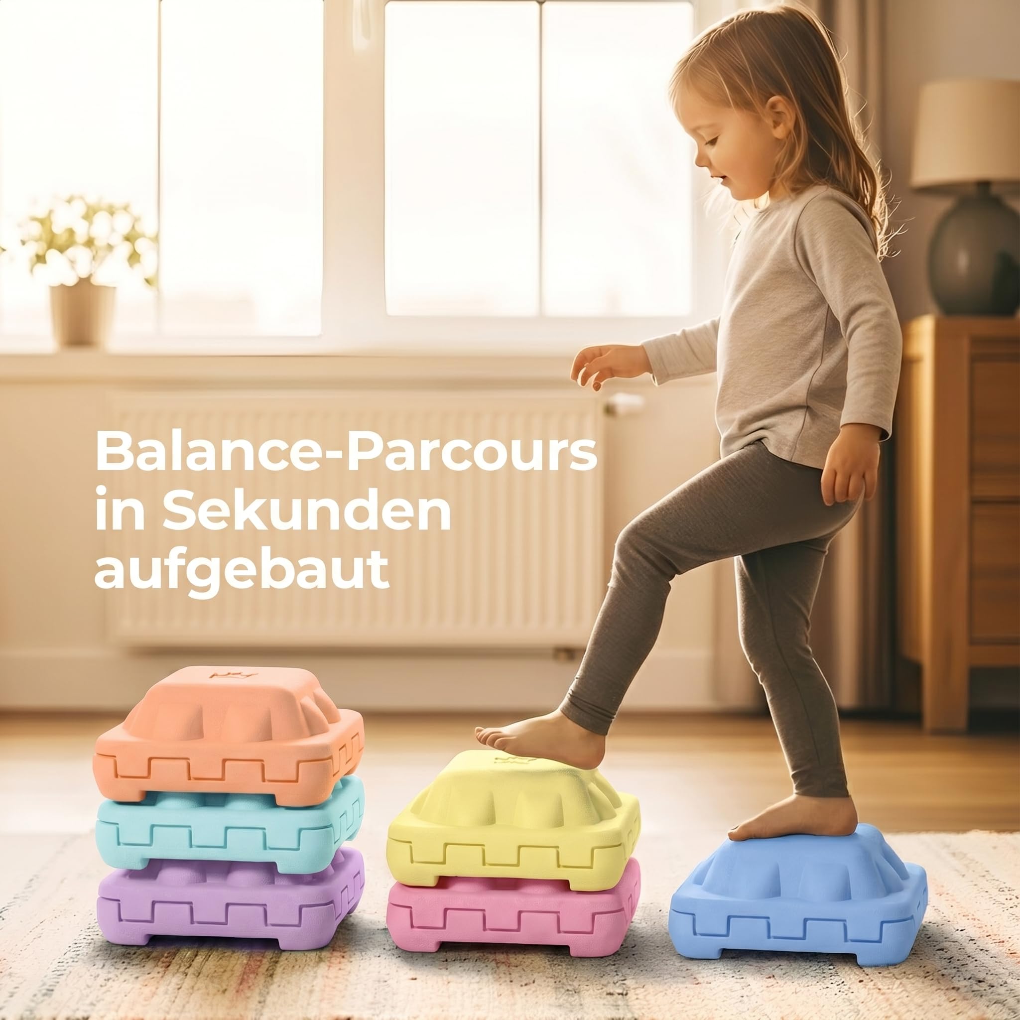 Heldenzimmer Balanciersteine für Kinder - Spiel- u. Balanciersteine zum Stapeln Indoor & Outdoor - Balance Steine Kinder - Balancier Set - Stepping Stones