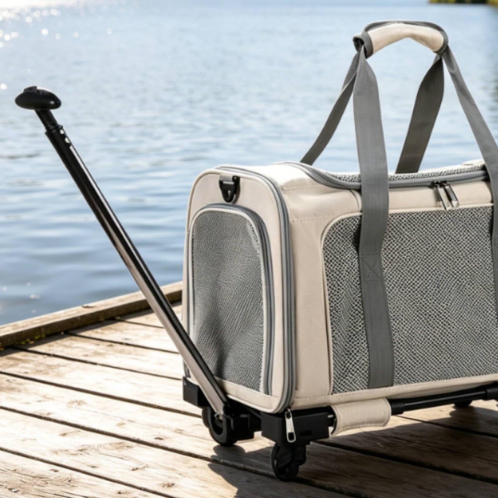 predolo Transportín Plegable con Malla Portátil Transportín Plegable Asa Doble Bolsa Bolsa para Mascotas para Viaje, S