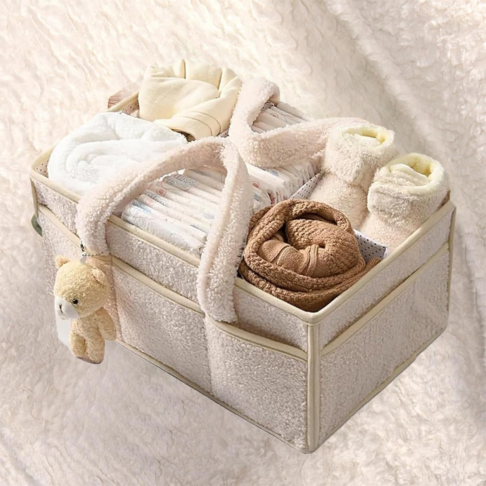 Comioke Porta Pannolini, Borsa Porta Pannolini Organizer, Cestini Portaoggetti Neonato, Cestino con Scomparti e Maniglie - Regalo Neonato, OrganizerPer Neonati,Cestino