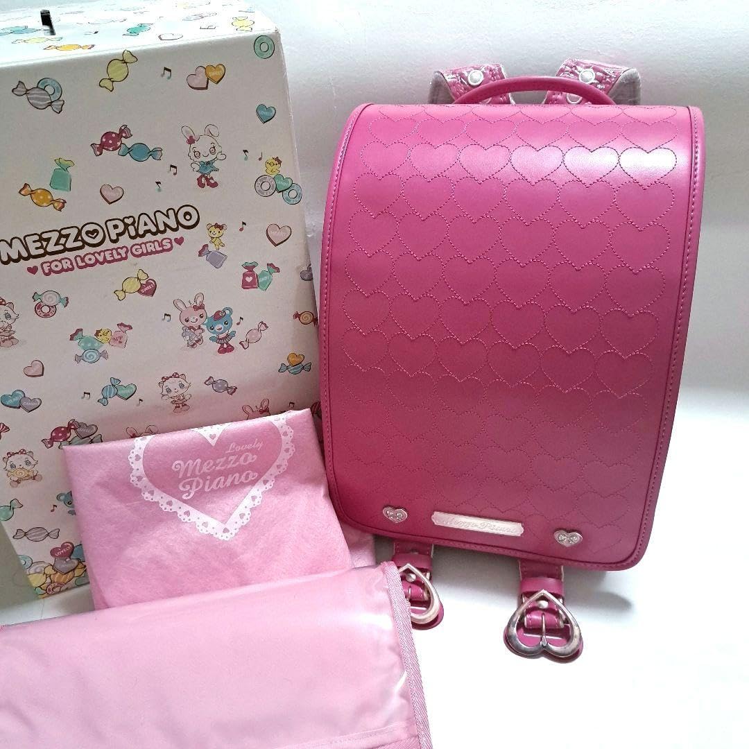 Amazon.co.jp: メゾピアノ ランドセル チェリーピンク ハート総柄  