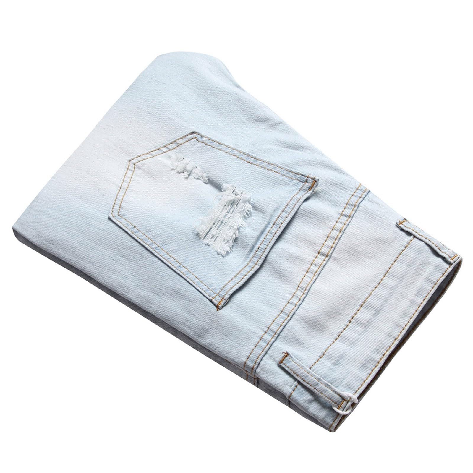 Jeans Strappati da Uomo, Pantaloni di Jeans da Uomo Pantaloni Distruzione Foro Dritto Jeans Distressed Pantaloni Denim Skinny Slim Nero Estivi Jeans Regular Jeans Moto Stile Hip-Hop Streetwear Y2k