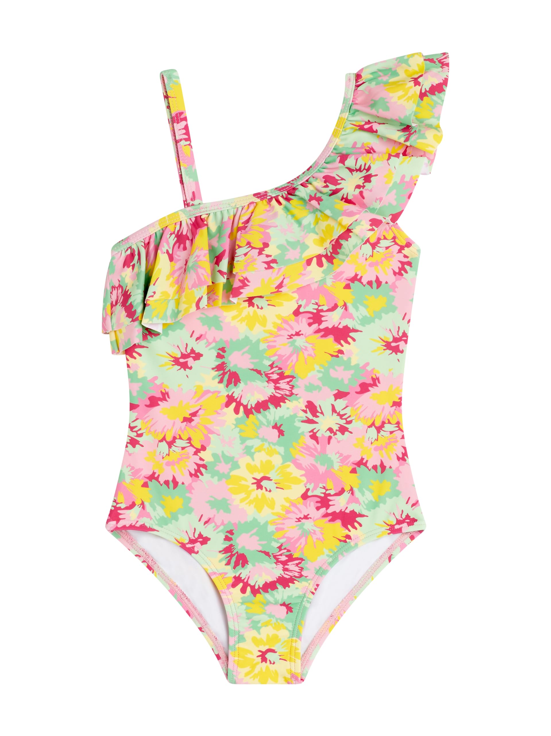Kanu Surf Girls Morgan Floral Ruffle 1-Shoulder 1-Piece Swimsuit