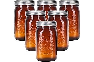 Eleganttime Amber Glass Mason Jars 32 oz Wide Mouth: The Epitome of Functionality and Style