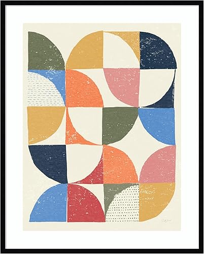 Amanti Art Framed Wall Art Print 41x33 Colorful Night Sky I Retro by Courtney Prahl, Abstract Wall Art, Mid Century Modern Decor, X-Large Poster